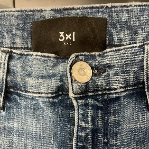 3X1 Frayed Cropped Ankle Medium Wash Denim Jeans Size 29 - Picture 3 of 10